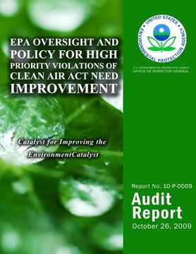 portada EPA Oversight and Policy for High Priority Violations of Clean Air Act Need Improvement (en Inglés)