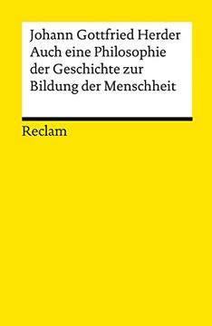 portada Auch Eine Philosophie der Geschichte zur Bildung der Menschheit (Reclams Universal-Bibliothek) (en Alemán)