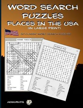 portada Word Search Puzzles - Places in the USA: (in large print) (en Inglés)
