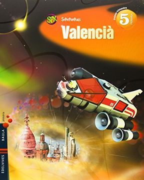 portada Valencià 5º Primaria (Lengua) tres trimestres + Lecturas: En busca del Trsor de Malababa (Superpixépolis)