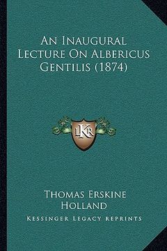 portada an inaugural lecture on albericus gentilis (1874) (in English)