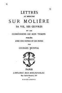 portada Lettres au Mercure sur Molière, sa vie, ses oeuvres et les comédiens de son temps