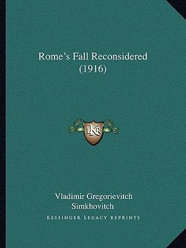 portada rome's fall reconsidered (1916) (in English)