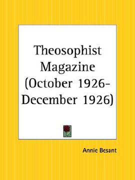 portada theosophist magazine october 1926-december 1926 (en Inglés)