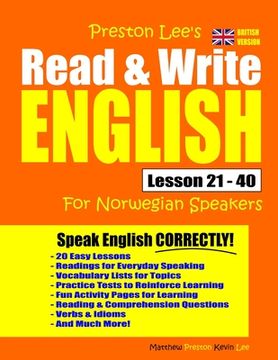 portada Preston Lee's Read & Write English Lesson 21 - 40 For Norwegian Speakers (British Version) (en Inglés)