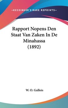 portada Rapport Nopens Den Staat Van Zaken In De Minahassa (1892)