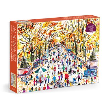 portada Galison Michael Storrings Fall in Central Park – 1000 Piece Puzzle fun and Challenging Activity With Bright and Bold Artwork of Central Park During Autumn for Adults and Families