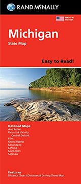 portada Rand Mcnally Easy to Read: Michigan State map (en Inglés)