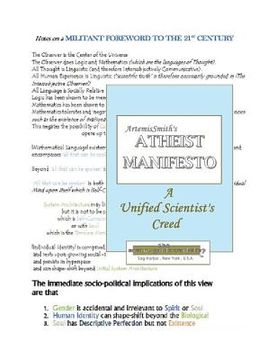 portada ArtemisSmith's ATHEIST MANIFESTO a Unified Scientist's Creed