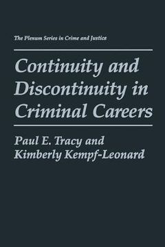 portada Continuity and Discontinuity in Criminal Careers (en Inglés)