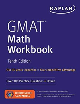 portada Gmat Math Workbook: Over 300 Practice Questions + Online (Kaplan Test Prep) (en Inglés)