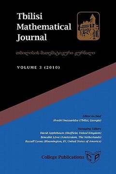 portada tbilisi mathematical journal volume 3 (2010) (in English)