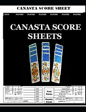 portada Canasta Score Sheets: 8. 5 x 11" Canasta Game Record Keeper Book 