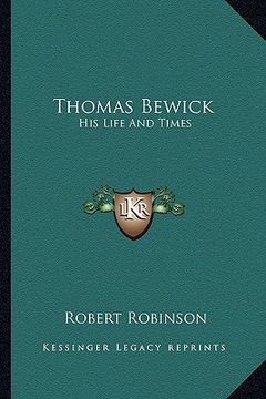 portada thomas bewick: his life and times (in English)