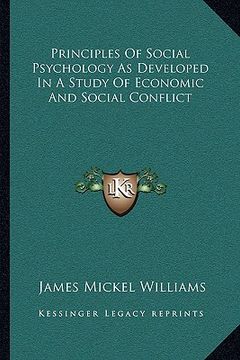 portada principles of social psychology as developed in a study of economic and social conflict (en Inglés)