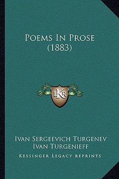 portada poems in prose (1883) (en Inglés)