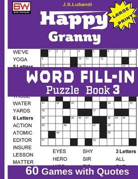 portada Happy Granny Word Fill-In Puzzle Book 3 (en Inglés)