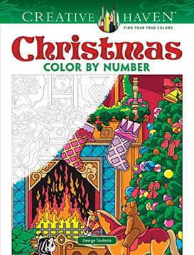 portada Creative Haven Christmas Color by Number (Creative Haven Coloring Books) 