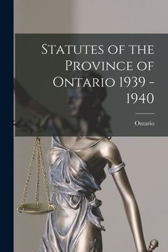 portada Statutes of the Province of Ontario 1939 - 1940 (in English)