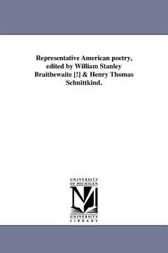 portada representative american poetry, edited by william stanley braithewaite [!] & henry thomas schnittkind.