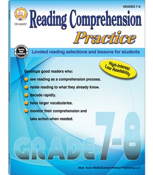 portada Reading Comprehension Practice, Grades 7-8 (en Inglés)