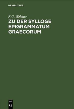 portada Zu der Sylloge Epigrammatum Graecorum (en Alemán)