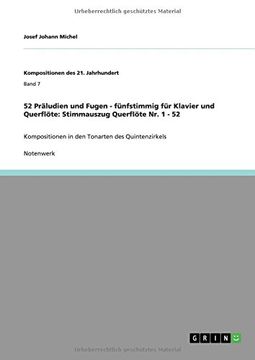 portada 52 Präludien und Fugen - fünfstimmig für Klavier und Querflöte: Stimmauszug Querflöte Nr. 1 - 52 (German Edition)