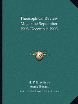portada theosophical review magazine september 1903-december 1903
