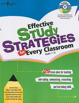 portada Effective Study Strategies for Every Classroom: Grades 7-12: 29 Lessons Plans for Teaching Note-Taking, Summarizing, Researching and Test-Taking Skill (in English)