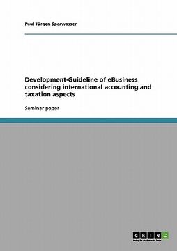 portada development-guideline of ebusiness considering international accounting and taxation aspects (en Inglés)