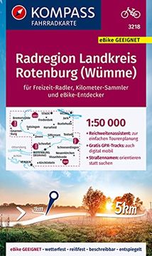 portada Kompass Fahrradkarte 3218 Radregion Landkreis Rotenburg (Wümme) 1: 50. 000 (en Alemán)