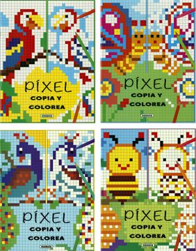 portada Píxel, copia y colorea (4 títulos) (Paperback)