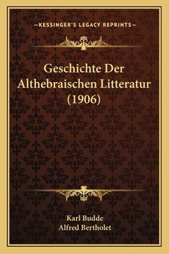 portada Geschichte Der Althebraischen Litteratur (1906) (en Alemán)