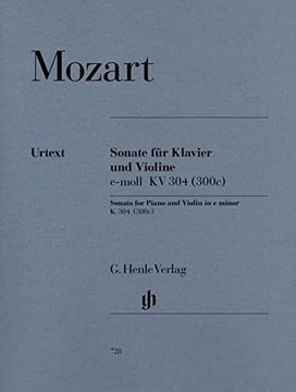 portada Violin Sonata e Minor kv 304 (300C) - Violin and Piano - (hn 728): Instrumentation: Violin and Piano