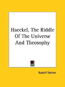 portada haeckel, the riddle of the universe and theosophy (en Inglés)