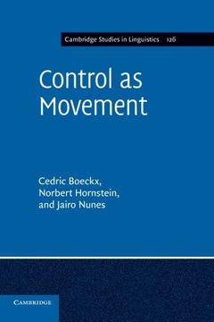 portada Control as Movement (Cambridge Studies in Linguistics) (en Inglés)