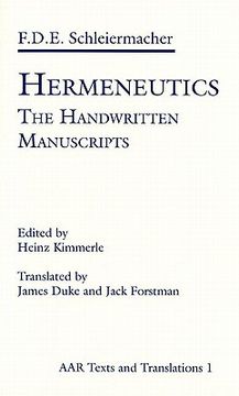 portada hermeneutics: the handwritten manuscripts (en Inglés)