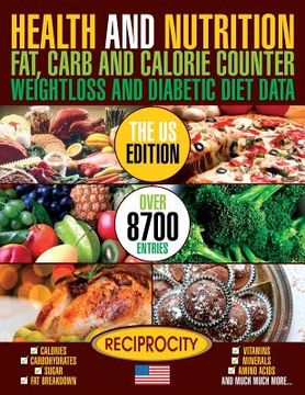 portada Health and Nutrition Fat Carb & Calorie Counter Weight loss and Diabetic Diet Da: US government data on Calories, Carbohydrate, Sugar counting, Protei