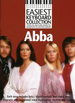 portada Easiest Keyboard Collection Abba Melody Lyrics Chords Book (en Inglés)