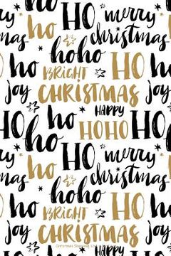 portada Christmas Shopping List + Card Log: Hohoho Black + Gold (en Inglés)