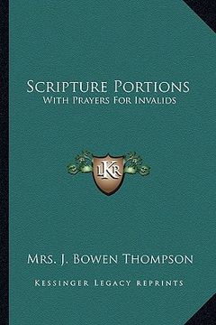 portada scripture portions: with prayers for invalids (en Inglés)
