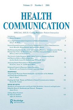 portada coding provider-patient interaction: a special issue of health communication (en Inglés)