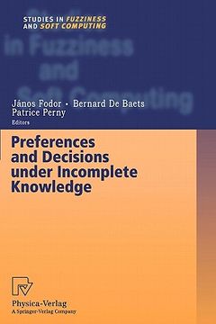 portada preferences and decisions under incomplete knowledge (en Inglés)