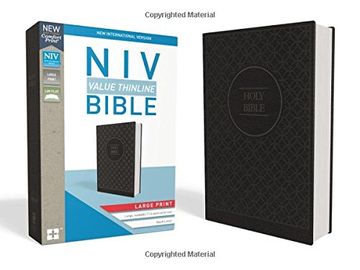 portada Niv, Value Thinline Bible, Large Print, Imitation Leather, Gray/Black 