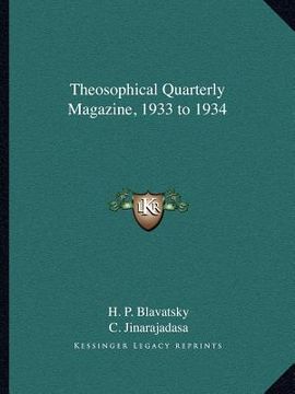 portada theosophical quarterly magazine, 1933 to 1934