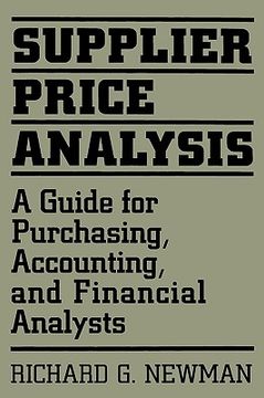portada supplier price analysis: a guide for purchasing, accounting, and financial analysts