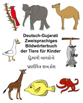 portada Deutsch-Gujarati Zweisprachiges Bildwörterbuch der Tiere für Kinder (FreeBilingualBooks.com)