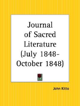 portada journal of sacred literature, july 1848 to october 1848 (en Inglés)