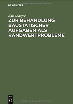 portada Zur Behandlung Baustatischer Aufgaben als Randwertprobleme (in German)