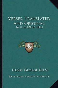 portada verses, translated and original: by h. g. keene (1886) (en Inglés)